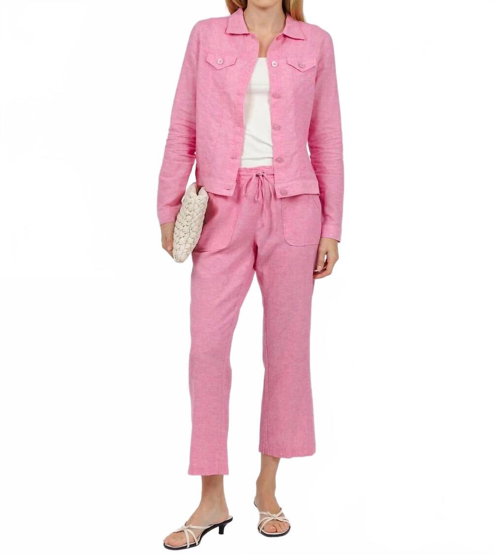 NEW PURE AMICI lumila linen jacket in petal